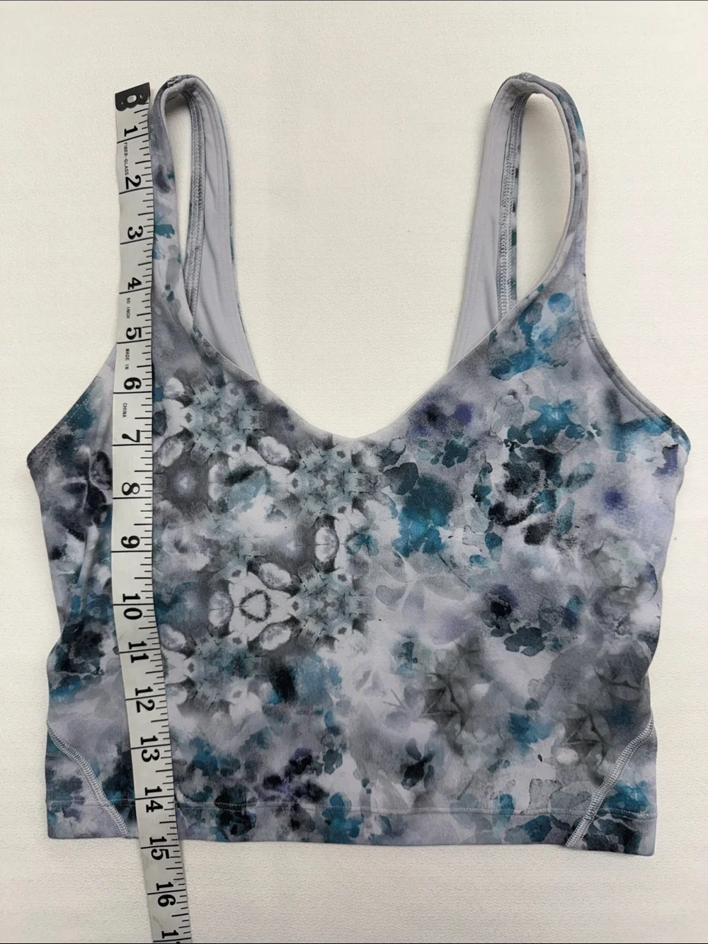 lululemon athletica Align Crop Top Teal, Blue & Gray Floral